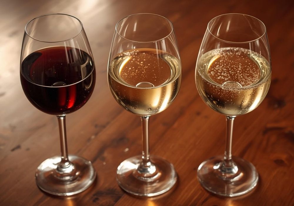 erkennbarer Unterschied zwischen Weißweinglas und Rotweinglas